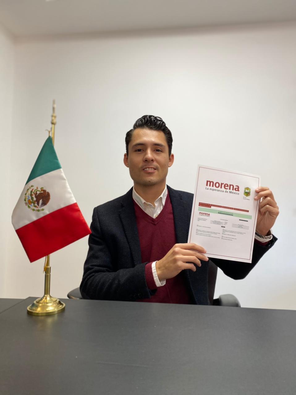 Javier Delgado se registra como precandidato a regidor de MORENA