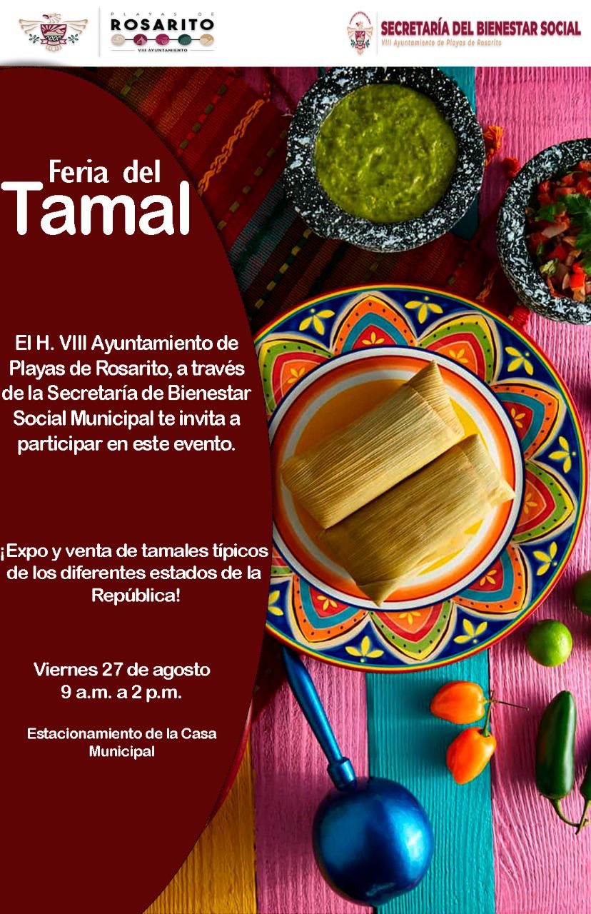 Invitan a la “Feria del Tamal” este viernes 27 de agosto en Rosarito