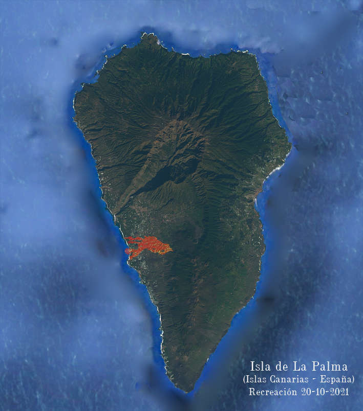 Actividad del volcán en la isla de La Palma (Islas Canarias)