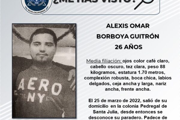 Buscan a  Alexis Omar de 26 años