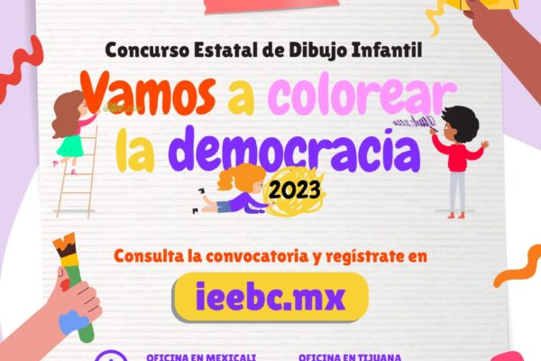 Invita IEEBC a participar en Concurso Estatal de Dibujo Infantil “Vamos a Colorear la Democracia”
