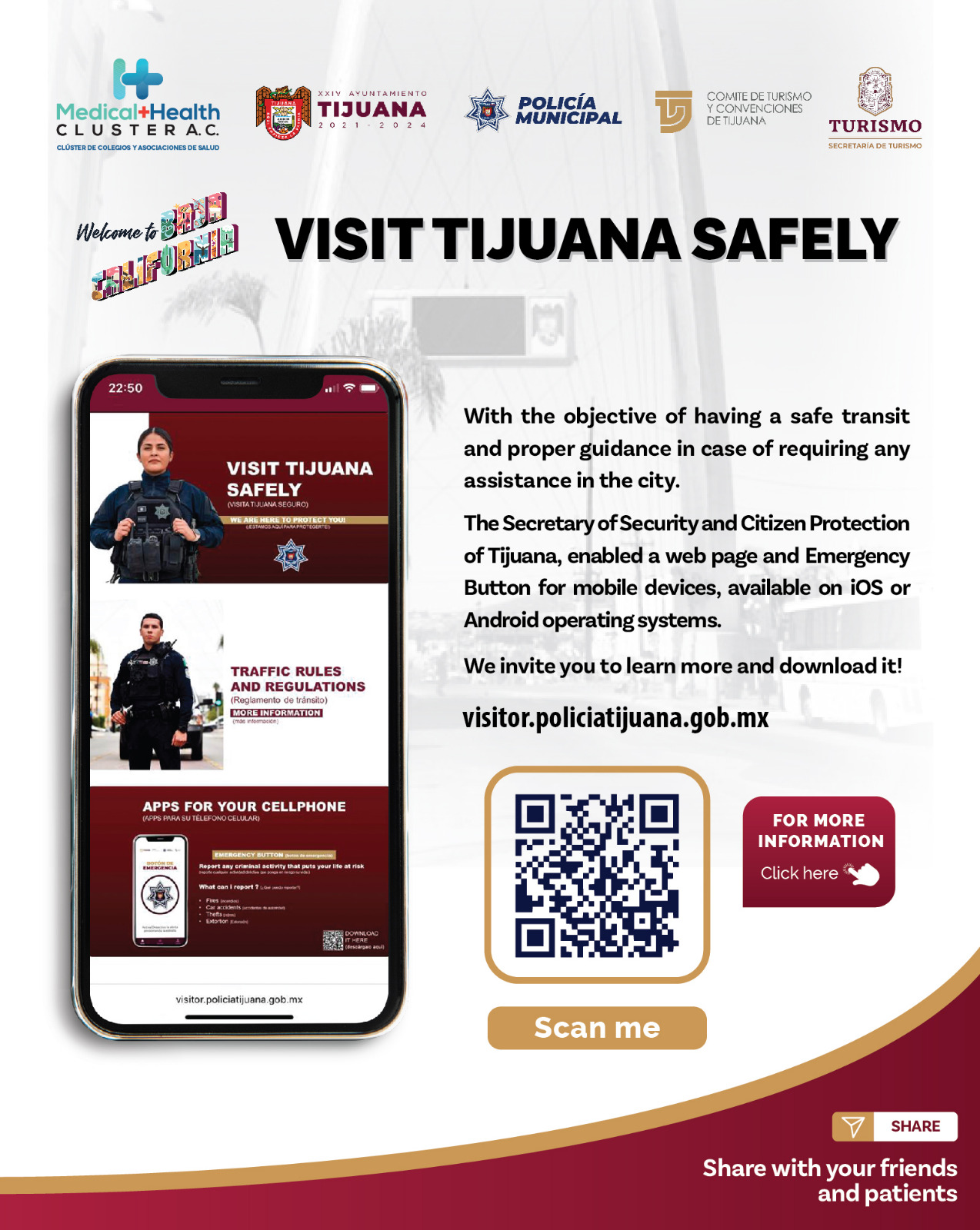 Secretaría de Seguridad crea aplicación informativa para visitantes de Estados Unidos en Tijuana