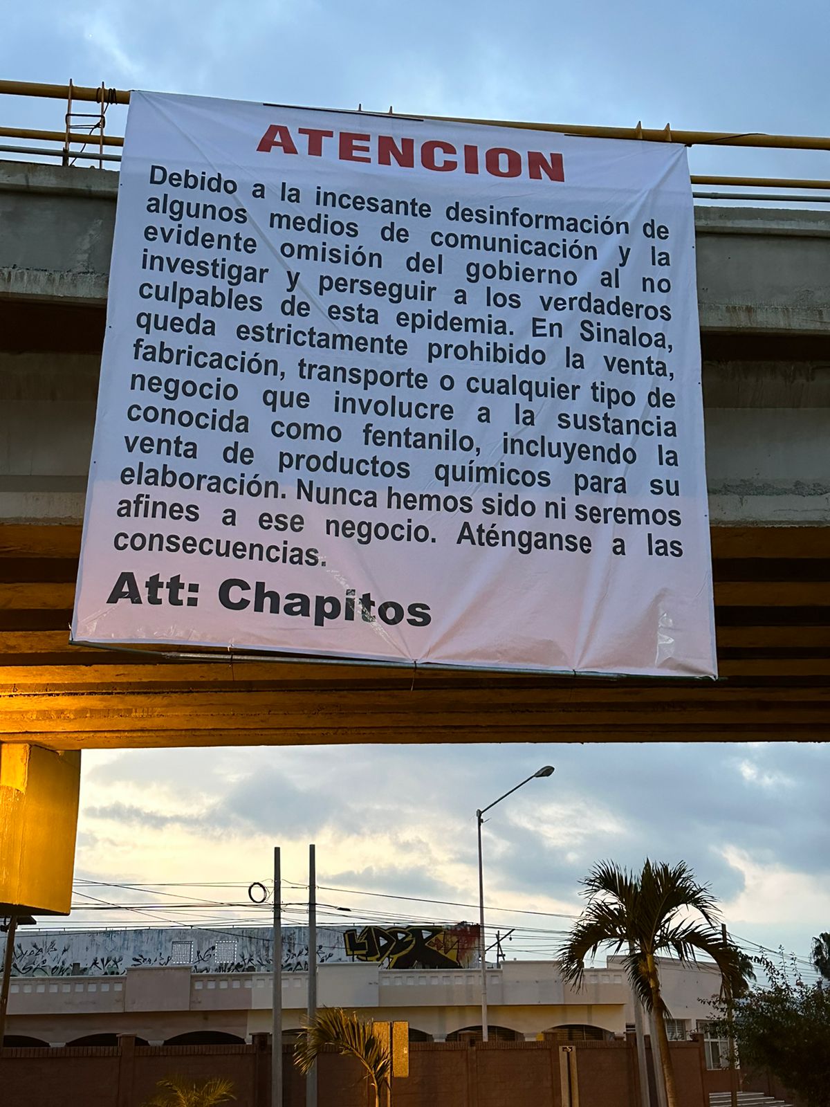 Chapitos prohíben tráfico de fentanilo en Sinaloa